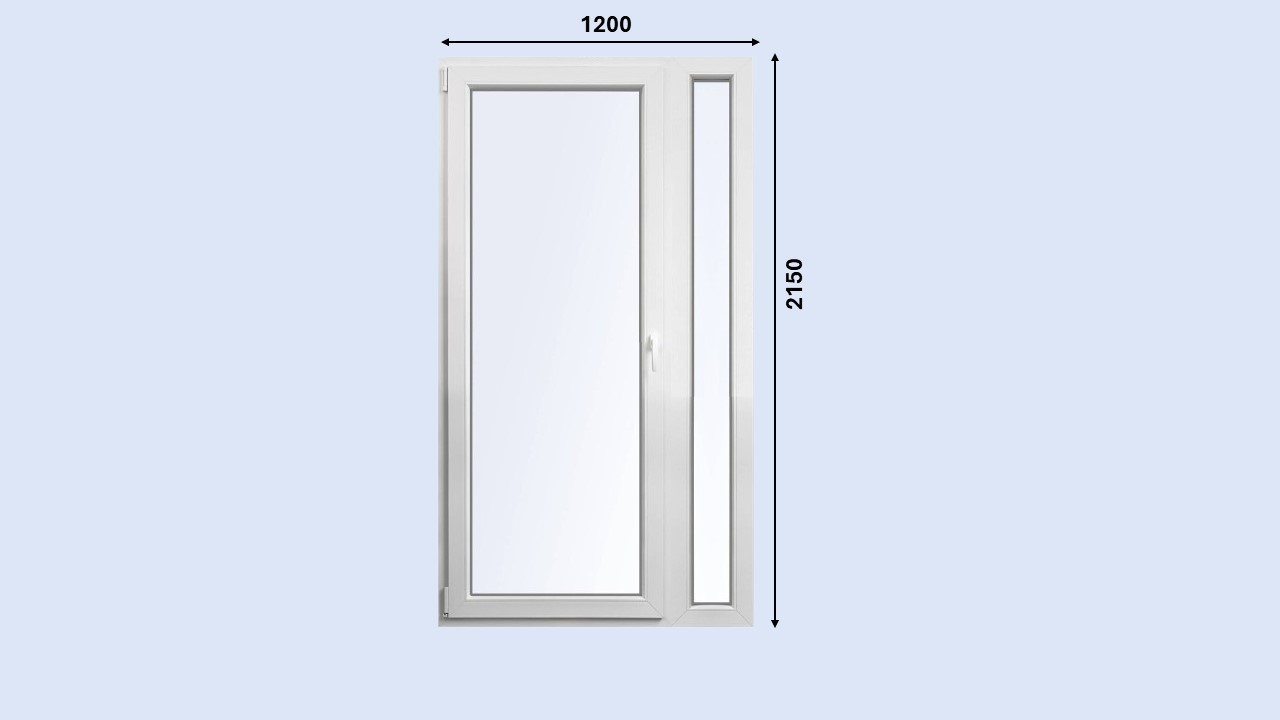 Balkónové dvere 1200x2150 FIX+OS pravé ALUPLAST